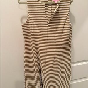Lilly Pulitzer Brown and White Striped Dress